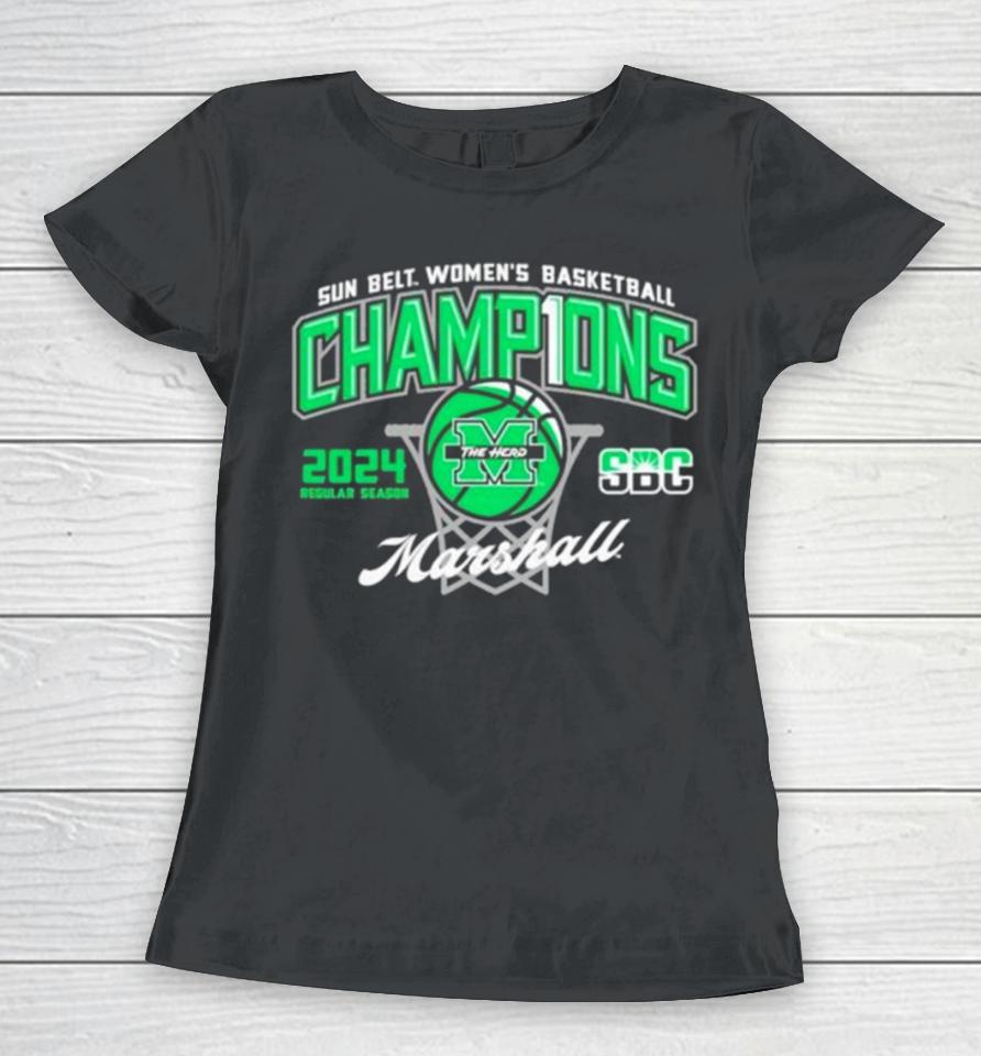 Marshall University Women’s Basketball 2024 Sun Belt Conference Regular Season Champions Women T-Shirt