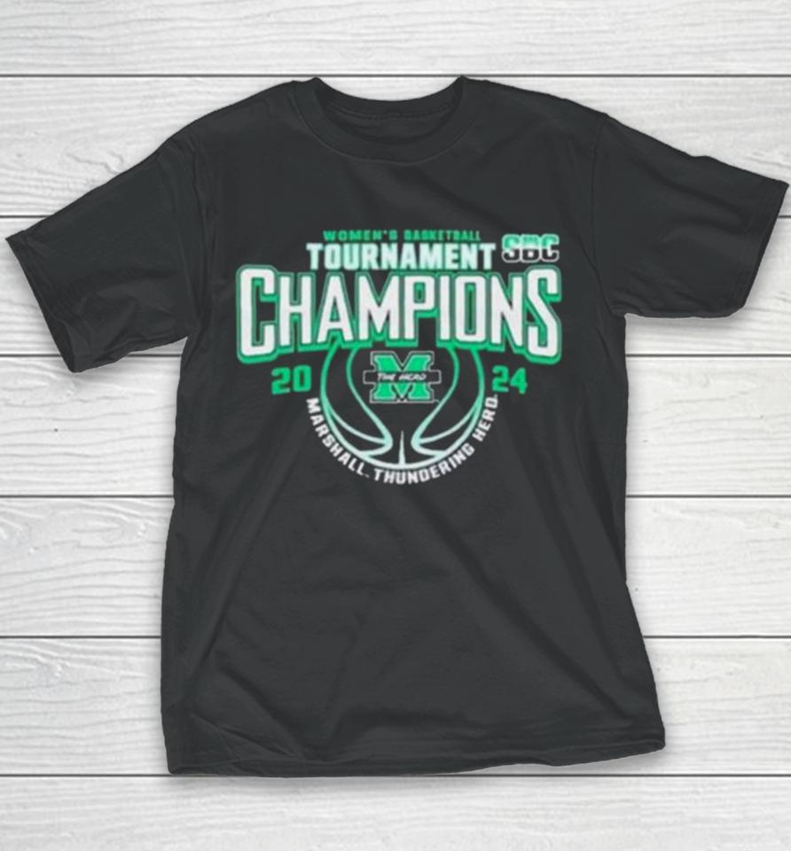 Marshall University Women’s Basketball 2024 Sun Belt Conference Tournament Champions Youth T-Shirt