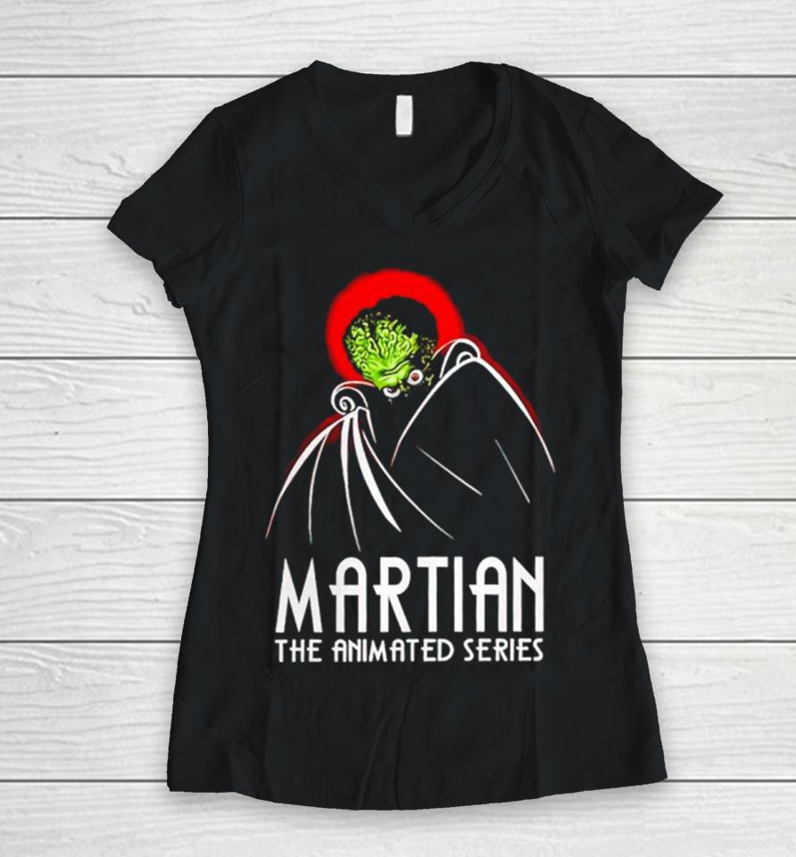 Martian The Animated Series Mars Attacks Women V-Neck T-Shirt