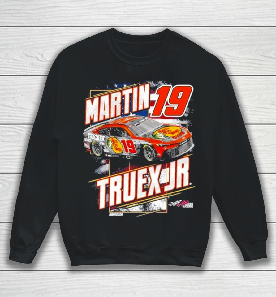 Martin Truex Jr Joe Gibbs Racing Team Collection Navy Bass Pro Shops Patriotic 2024 Sweatshirt