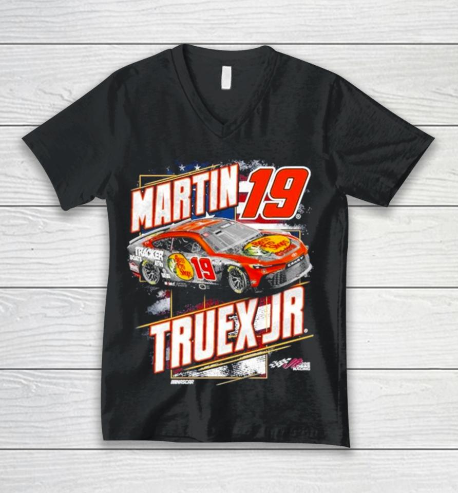 Martin Truex Jr Joe Gibbs Racing Team Collection Navy Bass Pro Shops Patriotic 2024 Unisex V-Neck T-Shirt
