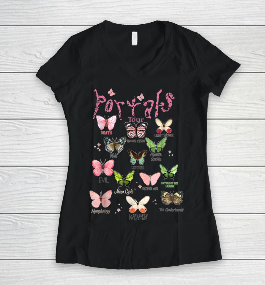 Martinez Portals Tour Butterflies Full Albums Women V-Neck T-Shirt