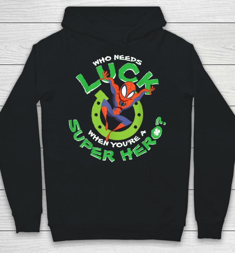 Marvel Spider Man Who Needs Luck St Patrick’s Day Hoodie