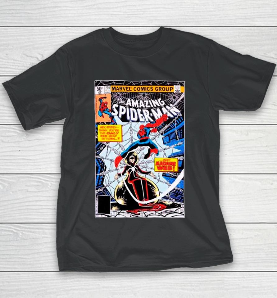 Marvel The Amazing Spider Man Madame Web Comic Cover Youth T-Shirt