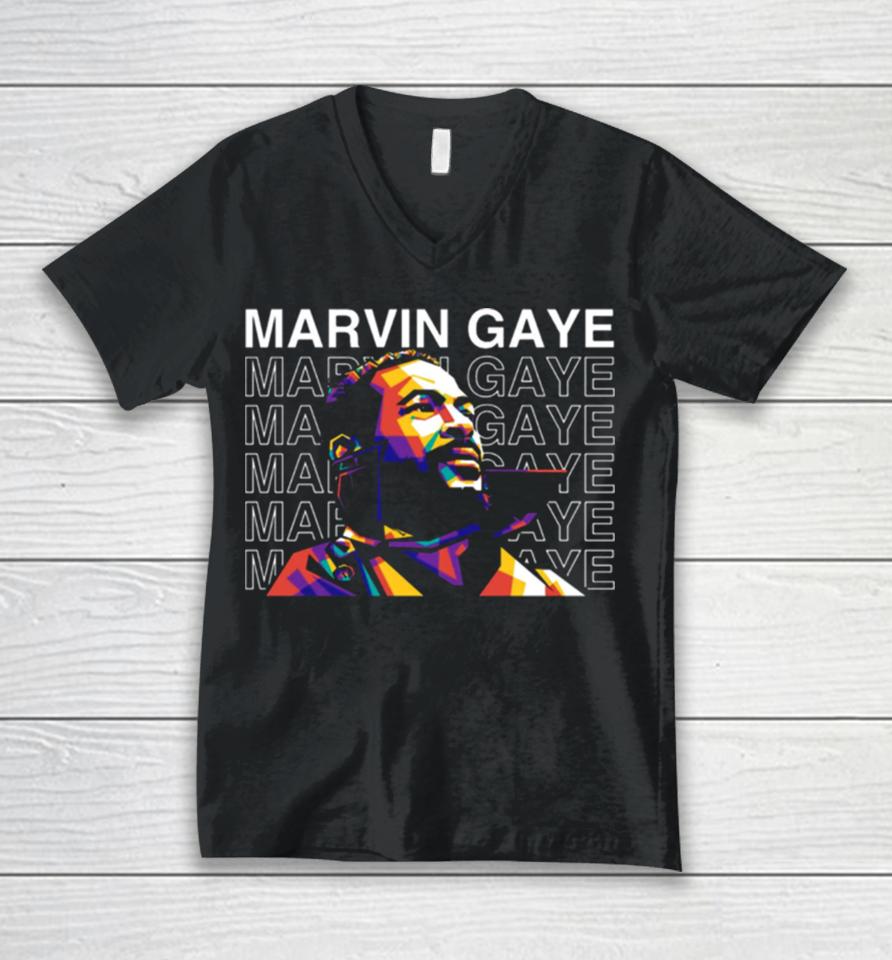 Marvin Gaye Wpap Pop Art Unisex V-Neck T-Shirt