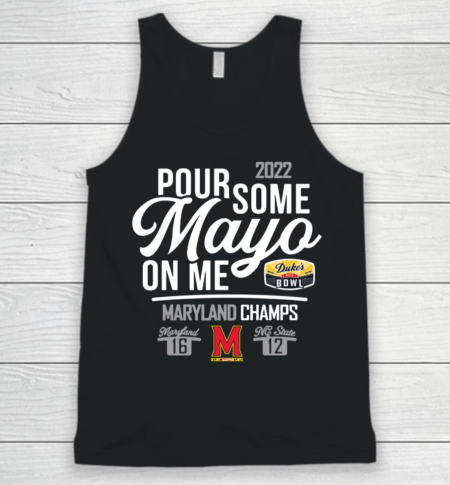 Maryland 2022 Duke's Mayo Bowl Champions Score Unisex Tank Top