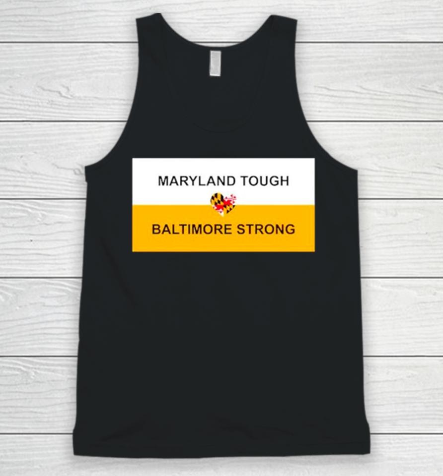 Maryland Tough Baltimore Strong Heart Unisex Tank Top