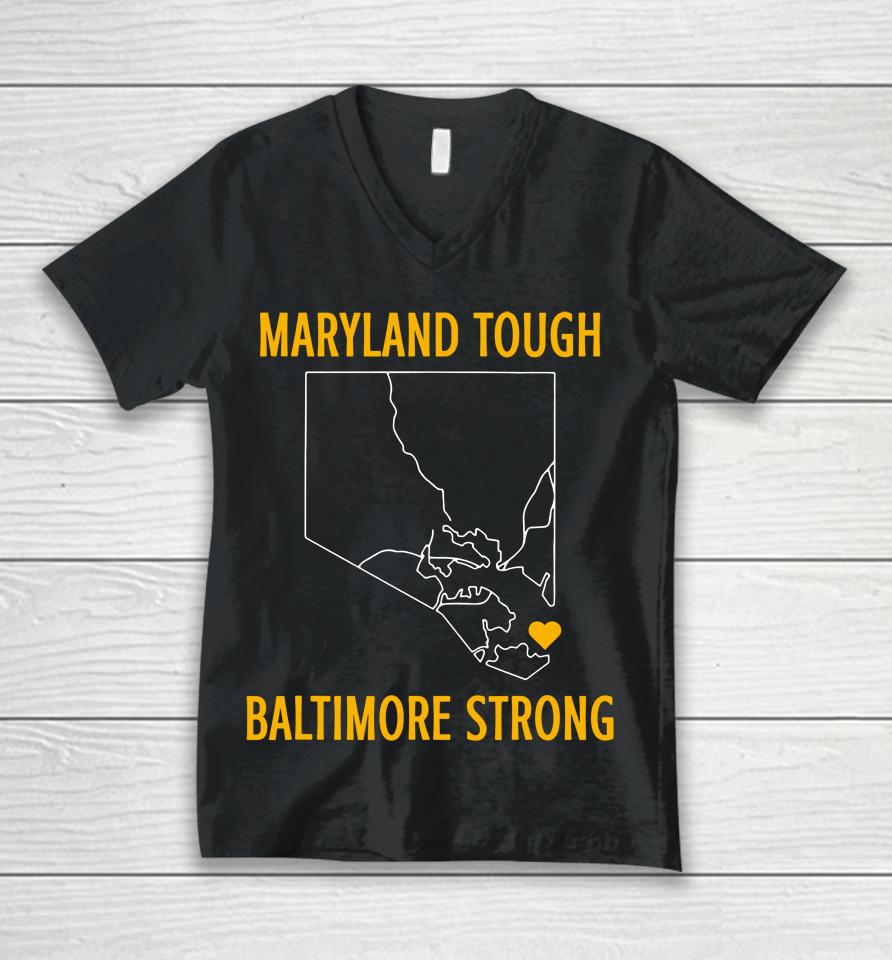 Maryland Tough Baltimore Strong Unisex V-Neck T-Shirt