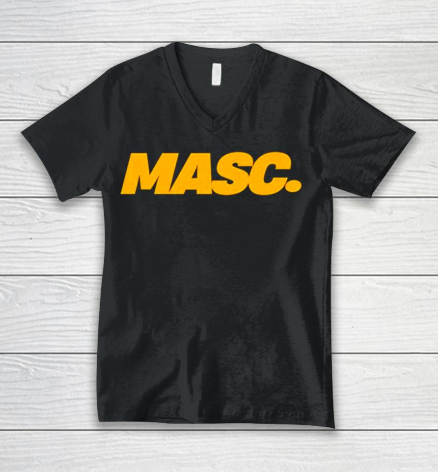 Masc Yellow Logo Unisex V-Neck T-Shirt