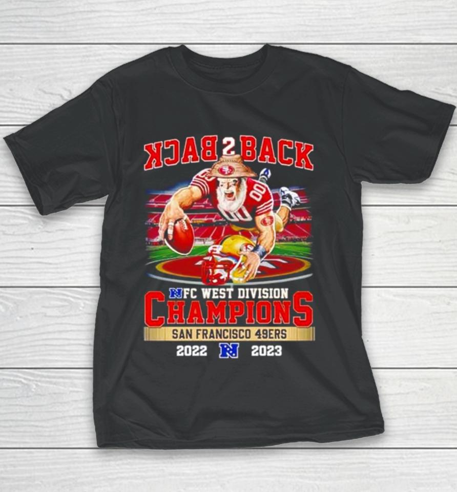 Mascot Back 2 Back Nfc West Division Champions San Francisco 49Ers 2022 2023 Youth T-Shirt