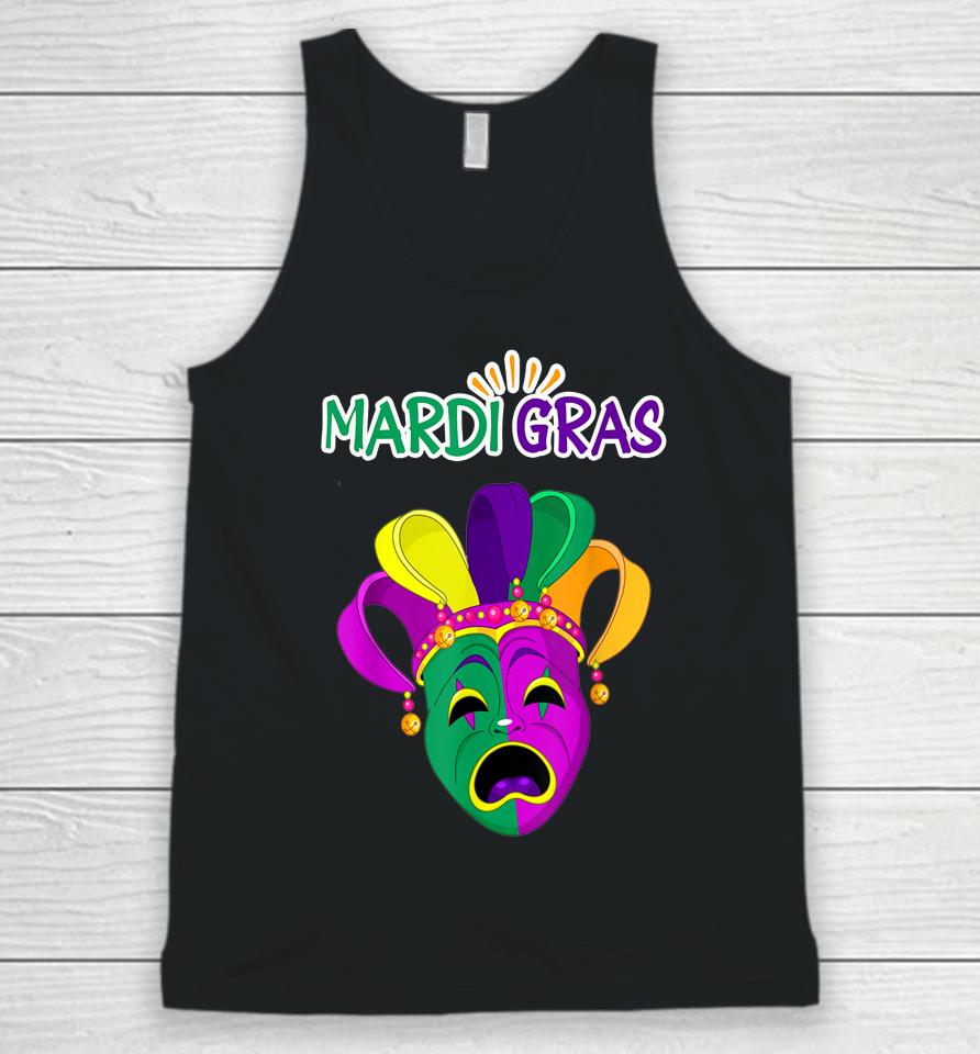 Mask And Face Mask Funny Mardi Gras Unisex Tank Top