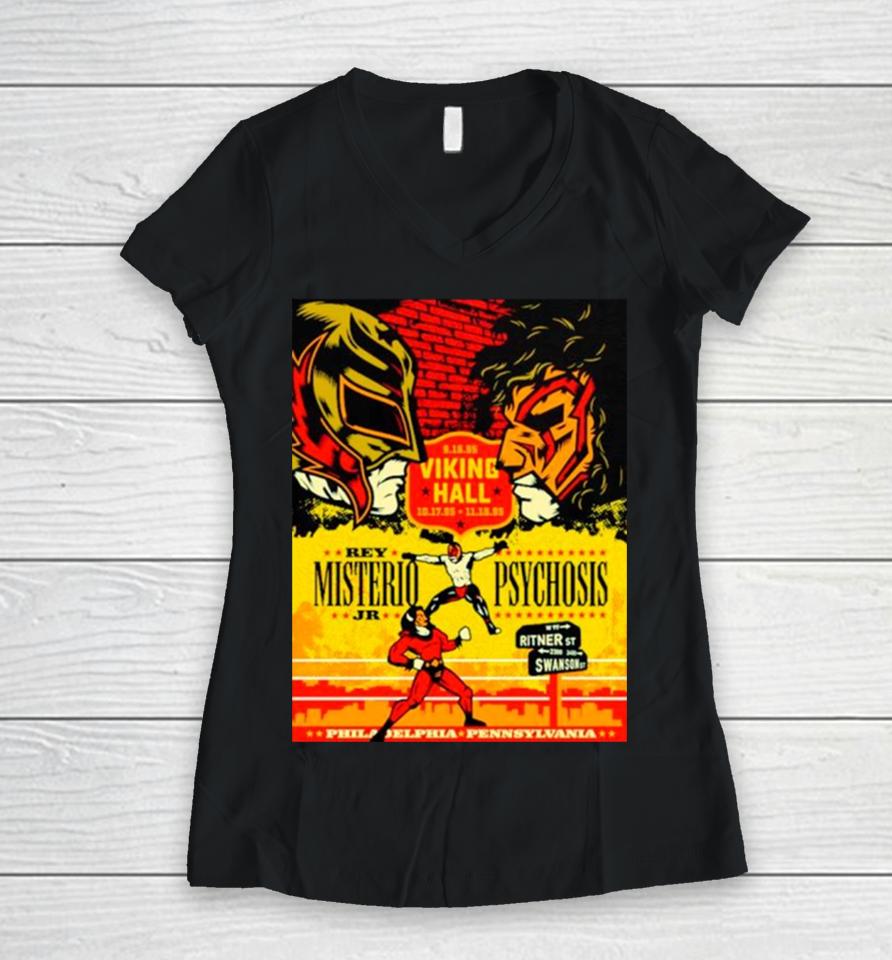 Masked Republic Psychosis Lucha Revolutionary To The Extreme Women V-Neck T-Shirt