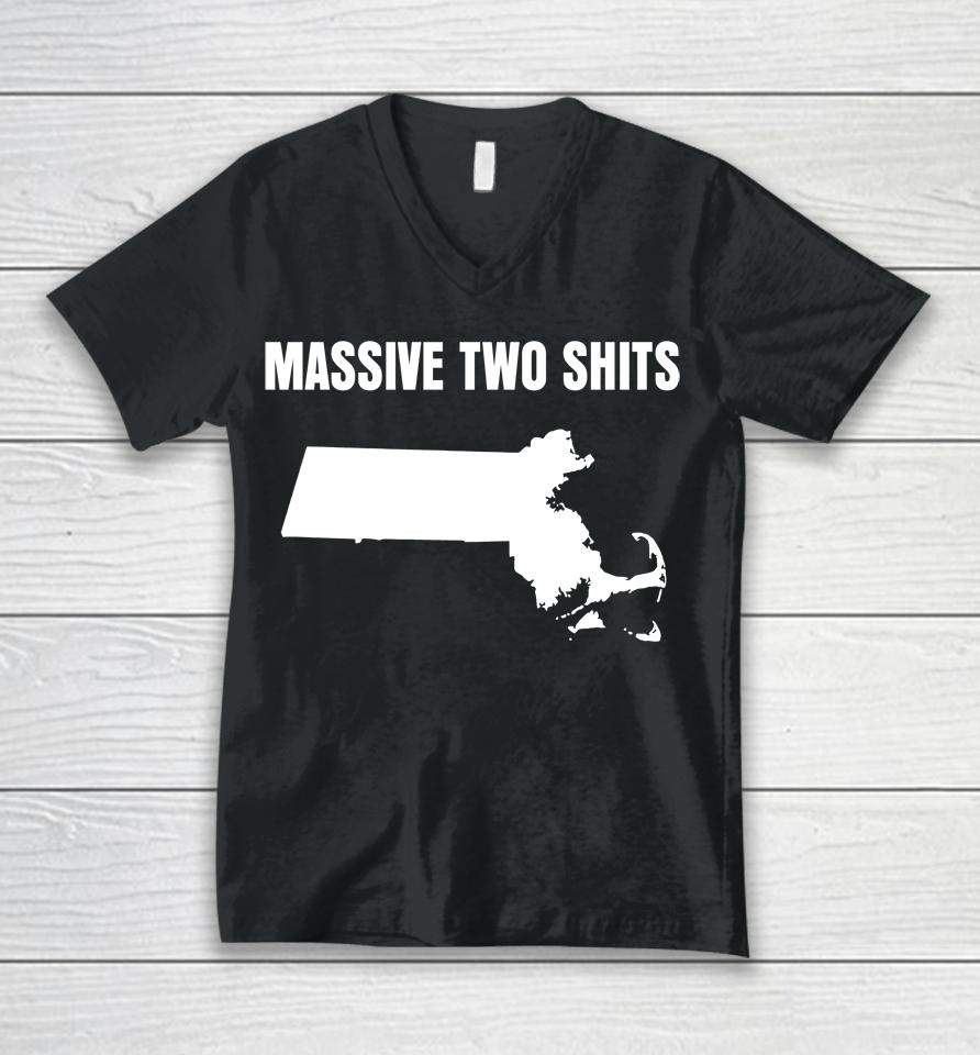 Massive Two Shits Unisex V-Neck T-Shirt