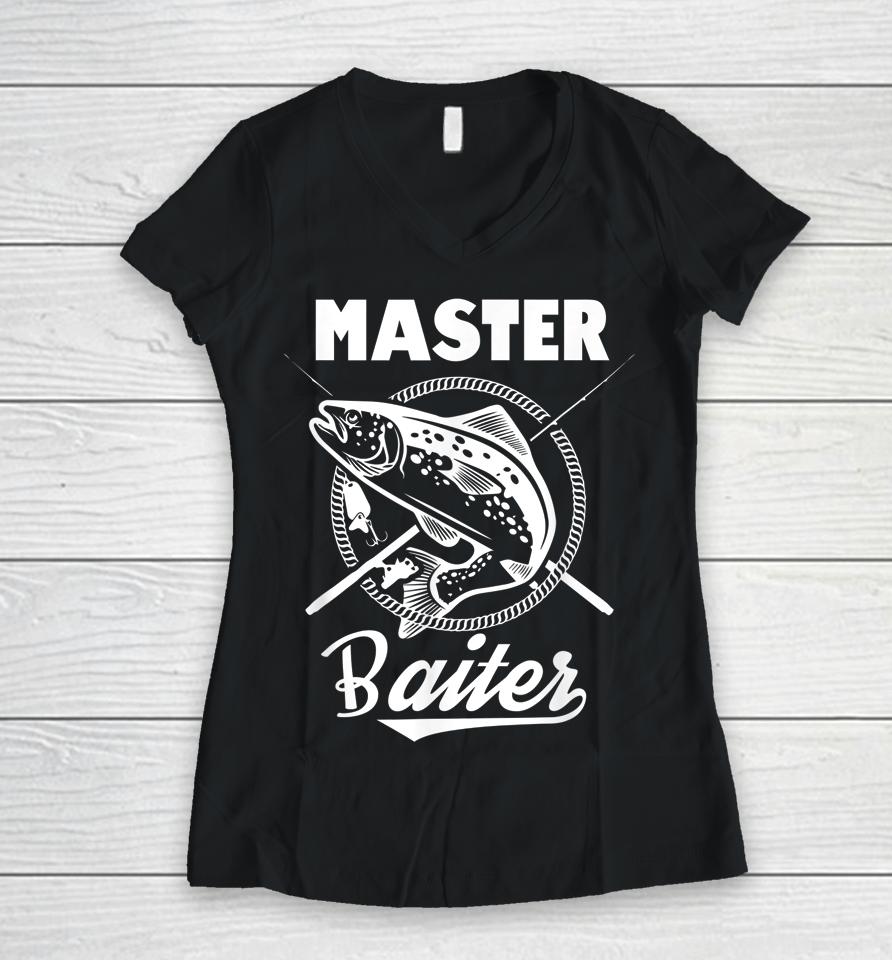 Master Baiter Fishing Women V-Neck T-Shirt