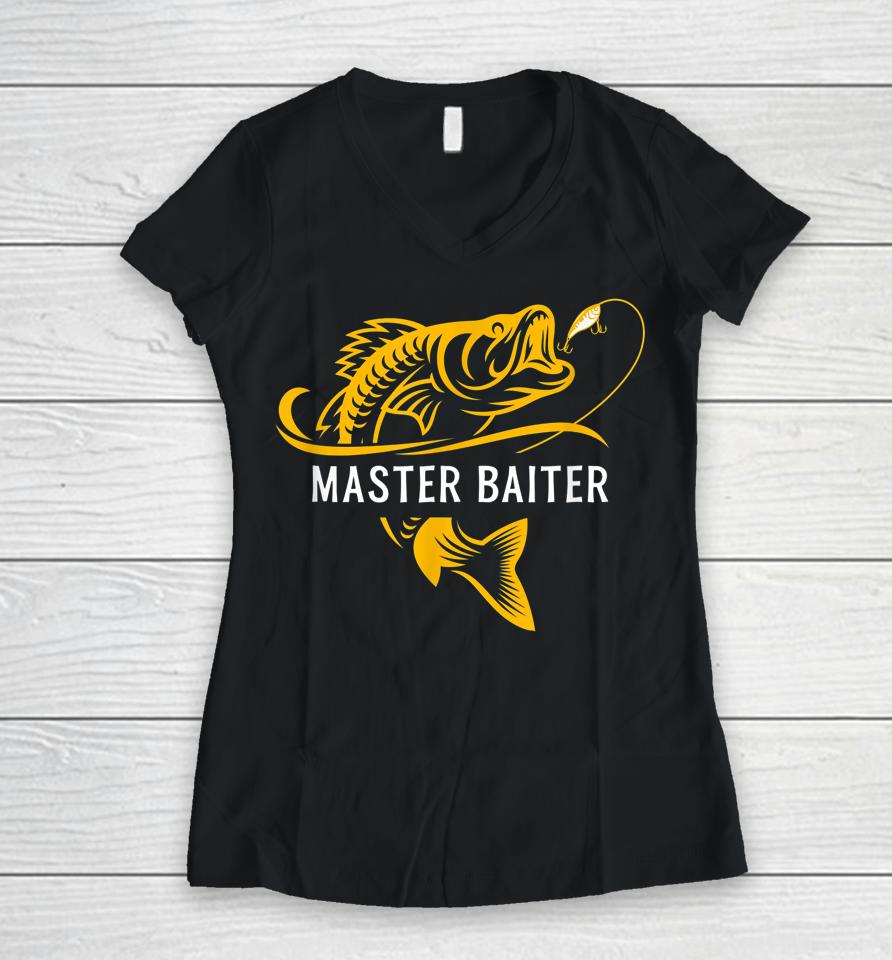 Master Baiter Fishing Women V-Neck T-Shirt