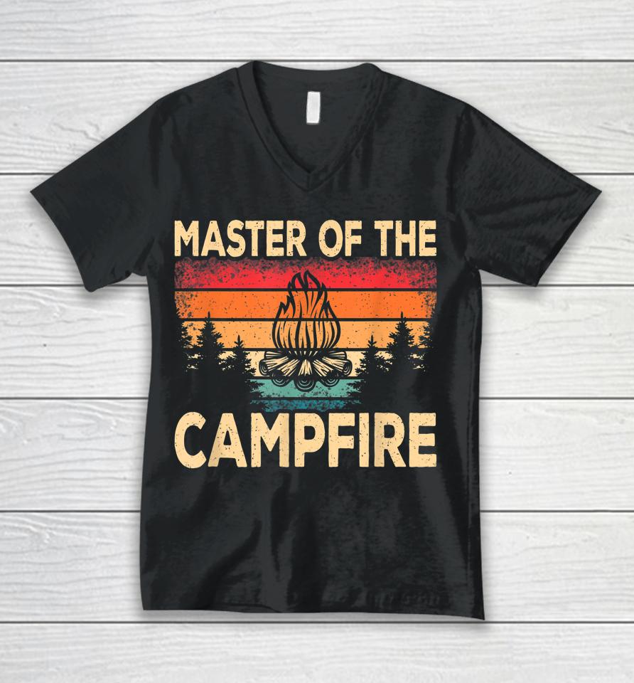 Master Of The Campfire Camper Outdoorlife Camping Unisex V-Neck T-Shirt