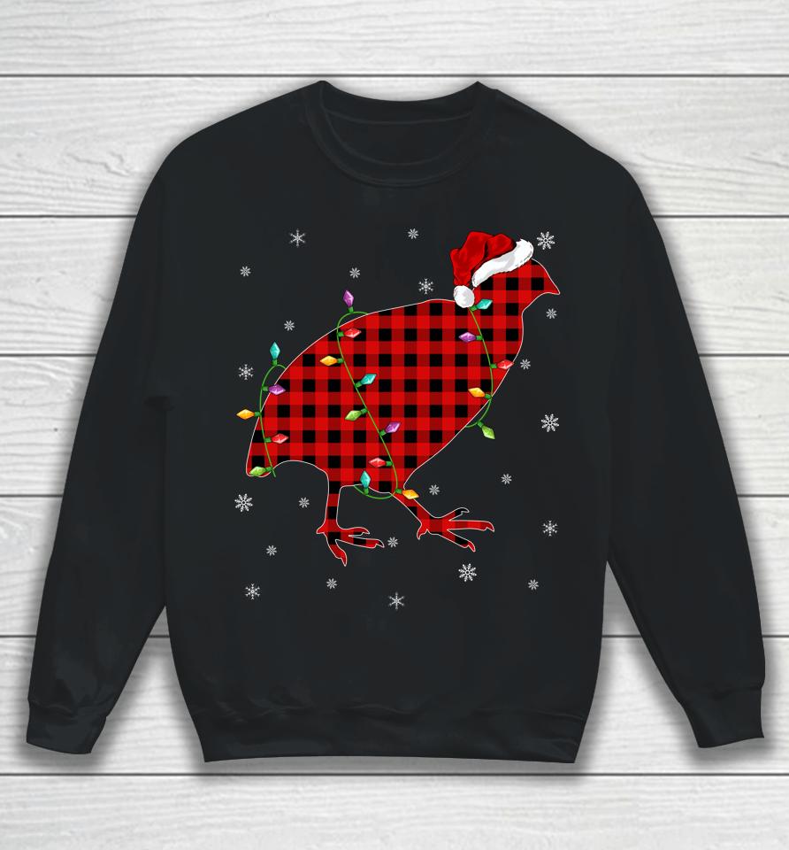 Matching Family Buffalo Plaid Quail Bird Christmas Pajama Sweatshirt