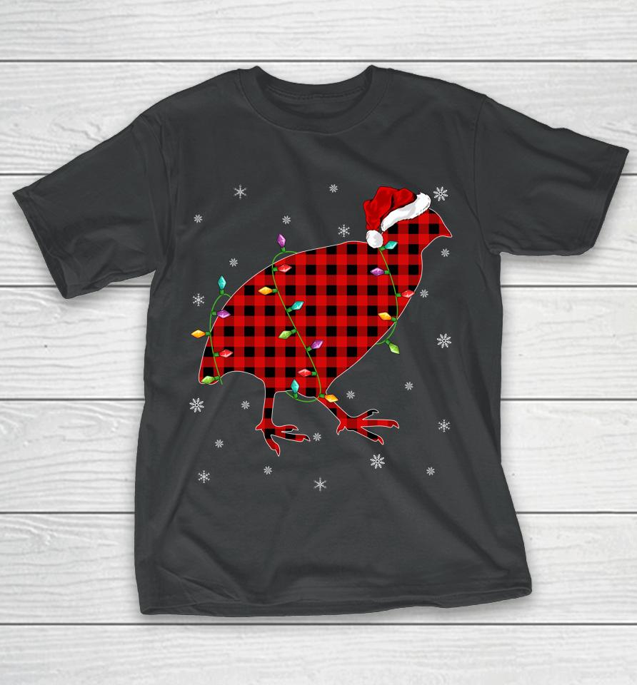 Matching Family Buffalo Plaid Quail Bird Christmas Pajama T-Shirt