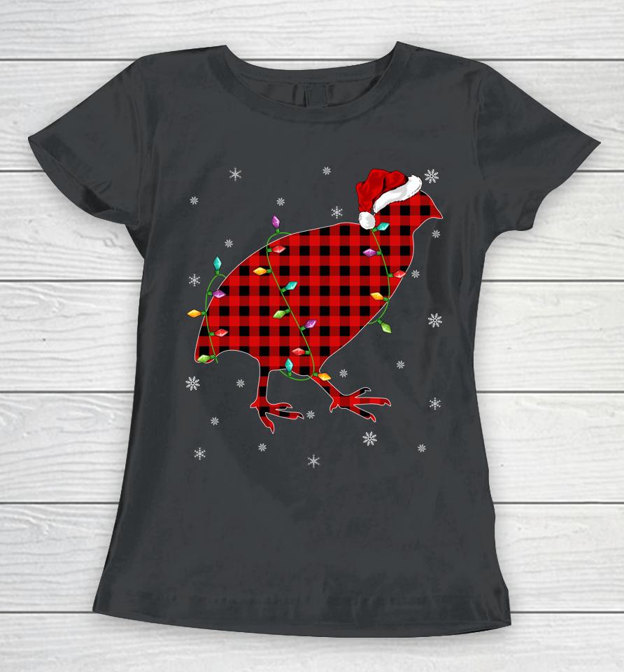 Matching Family Buffalo Plaid Quail Bird Christmas Pajama Women T-Shirt