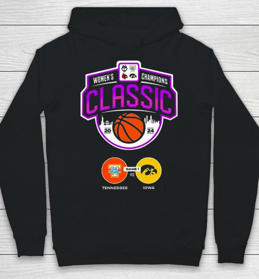 Matchup Tennessee Volunteers Versus Iowa Hawkeyes Women Champions Classic Ncaa March Madness 2024 Hoodie