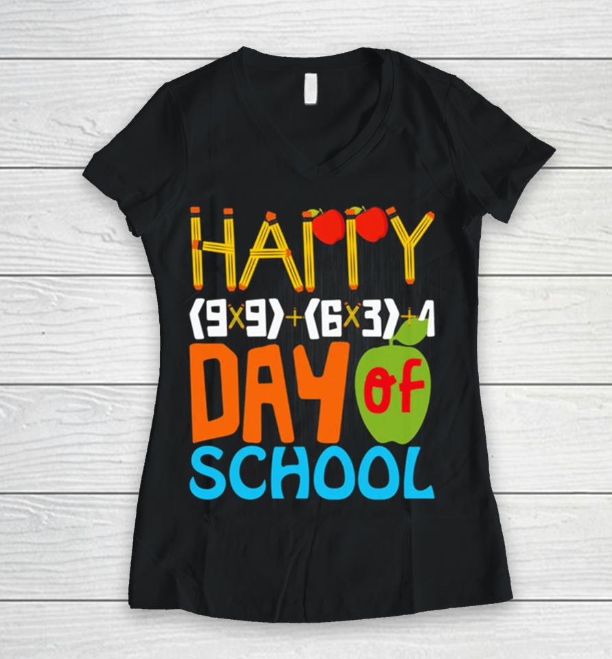 Math Formula 100 Days Of School Women V-Neck T-Shirt