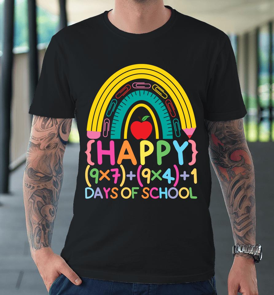 Math Formula Happy 100Th Day Of School Cute Rainbow For Kids Premium T-Shirt