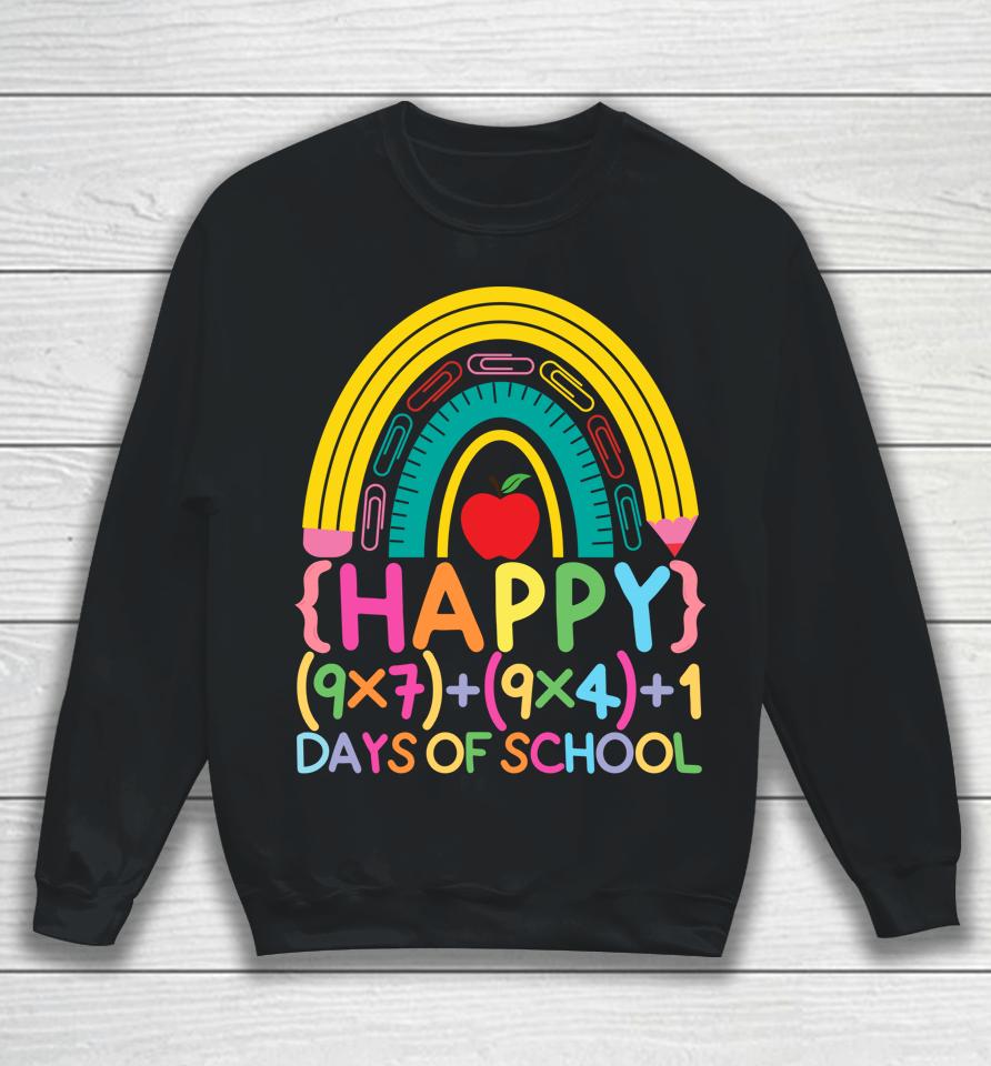 Math Formula Happy 100Th Day Of School Cute Rainbow For Kids Sweatshirt