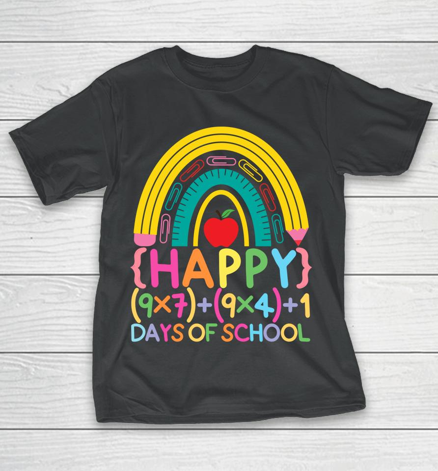Math Formula Happy 100Th Day Of School Cute Rainbow For Kids T-Shirt