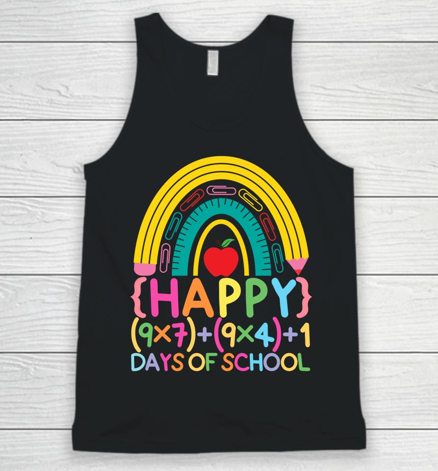 Math Formula Happy 100Th Day Of School Cute Rainbow For Kids Unisex Tank Top