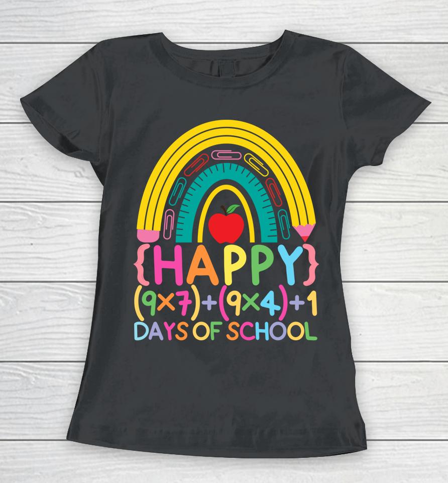 Math Formula Happy 100Th Day Of School Cute Rainbow For Kids Women T-Shirt