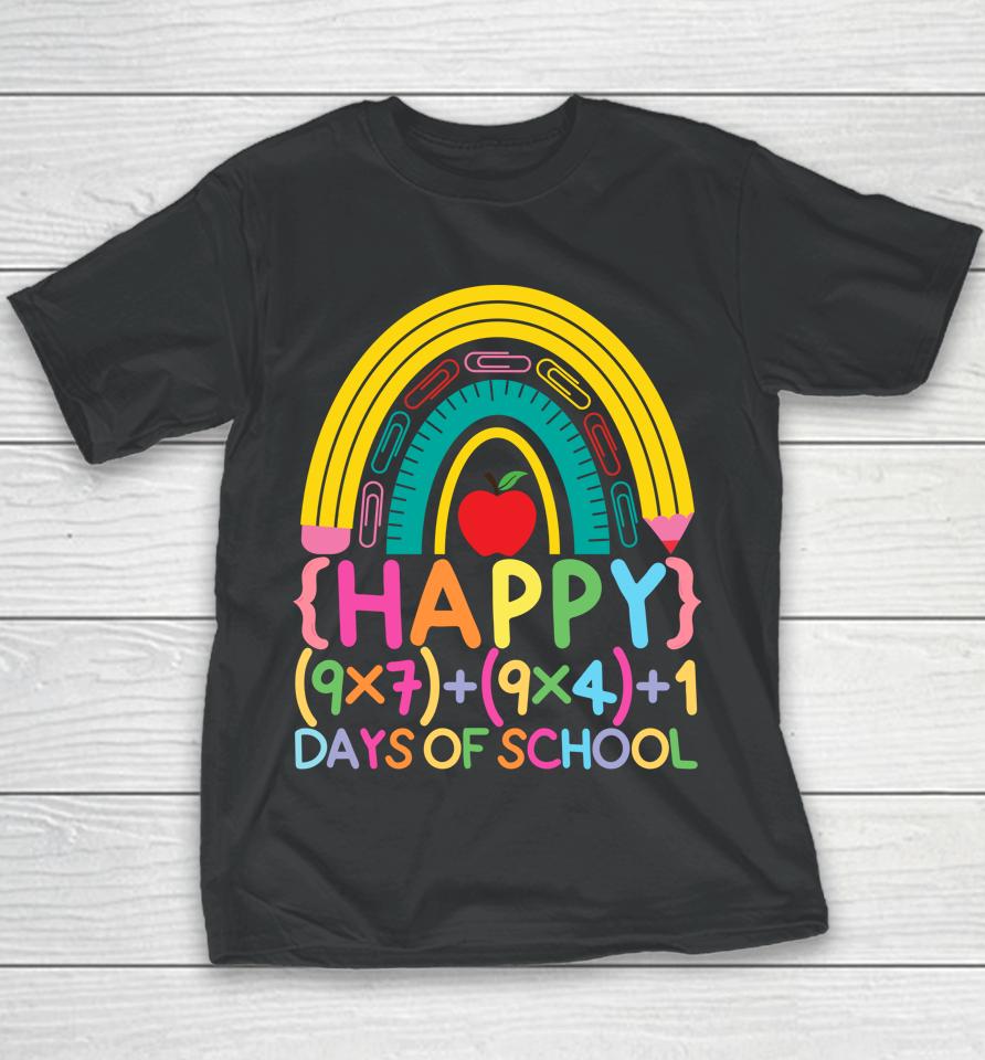 Math Formula Happy 100Th Day Of School Cute Rainbow For Kids Youth T-Shirt