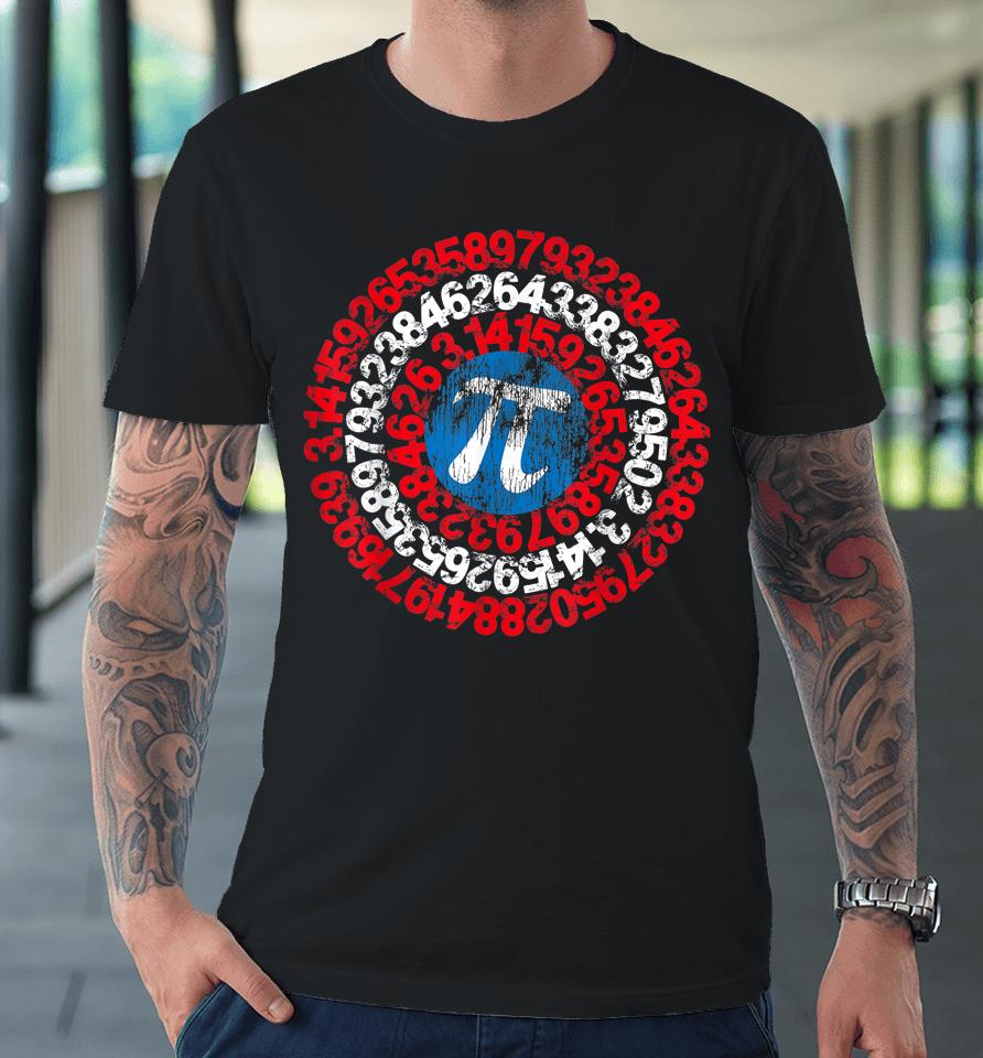 Mathematician Captain Pi Superhero Math Pi Day Premium T-Shirt