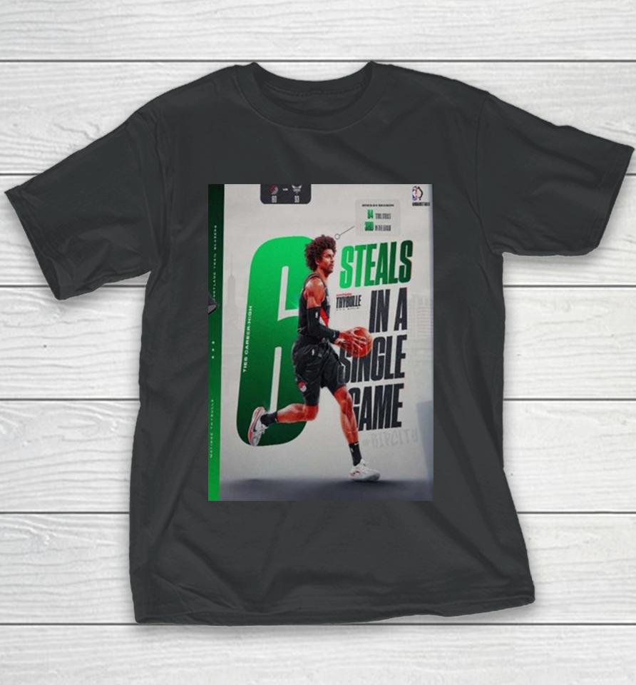 Mathief Thybulle From Portland Trail Blazers Ties Career High 6 Steals In A Single Game Youth T-Shirt