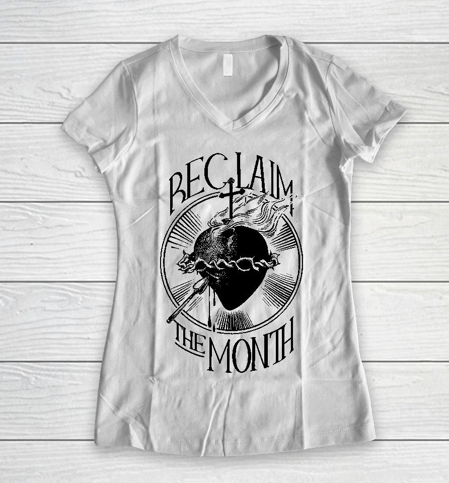 Matt Fradd Reclaim The Month Women V-Neck T-Shirt