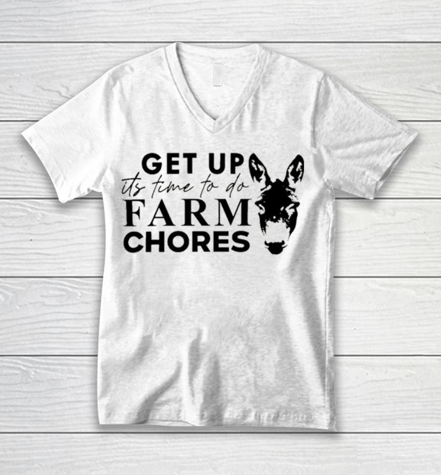 Matt Mathews Merch Get Up It’s Time To Do Farm Chores Unisex V-Neck T-Shirt