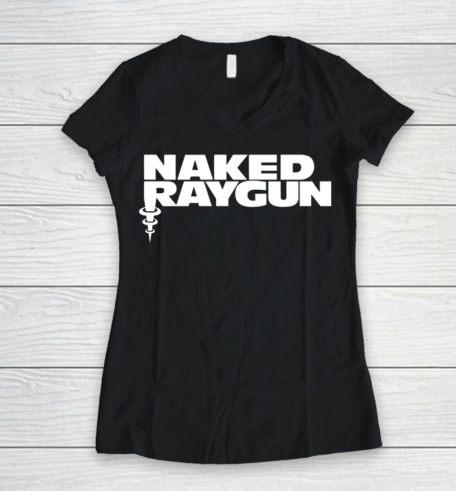 Matt Pinfield Naked Raygun Logo Women V-Neck T-Shirt
