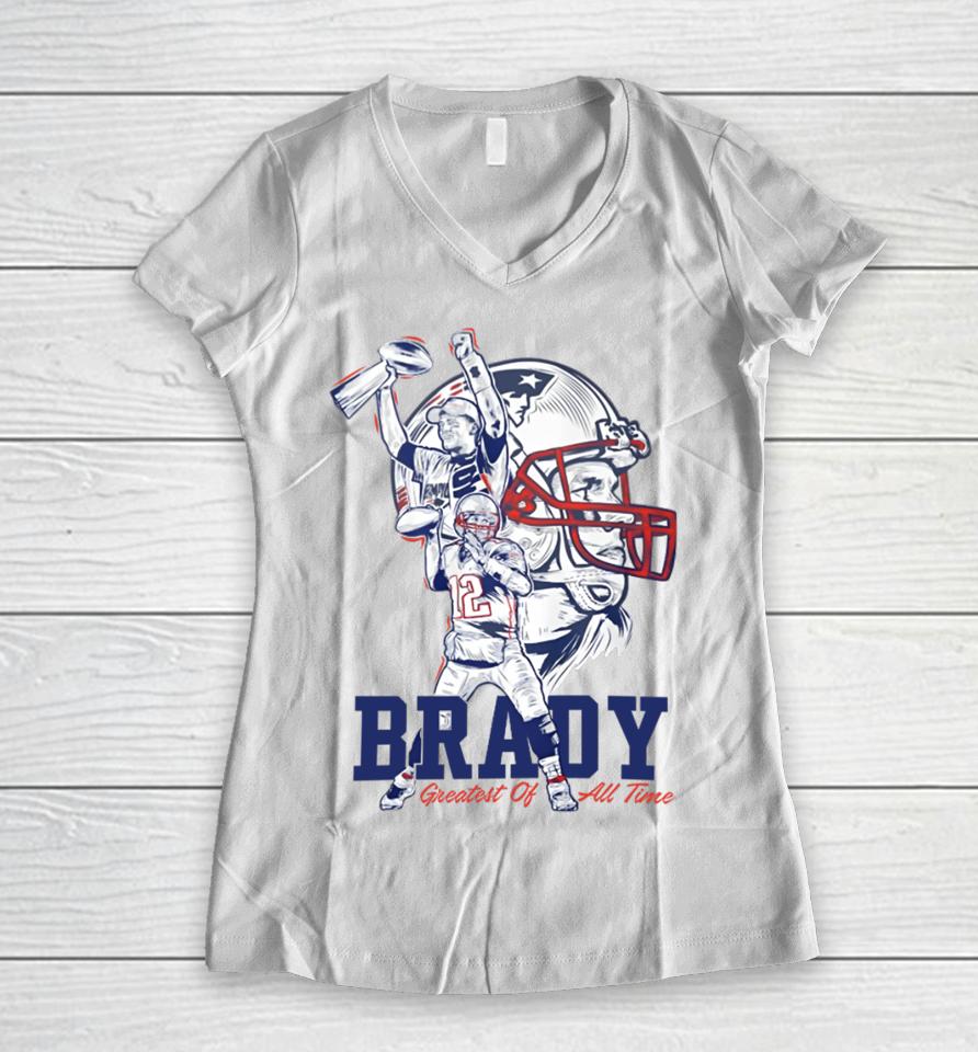 Matthew Slater Wearing Tom Brady Women V-Neck T-Shirt
