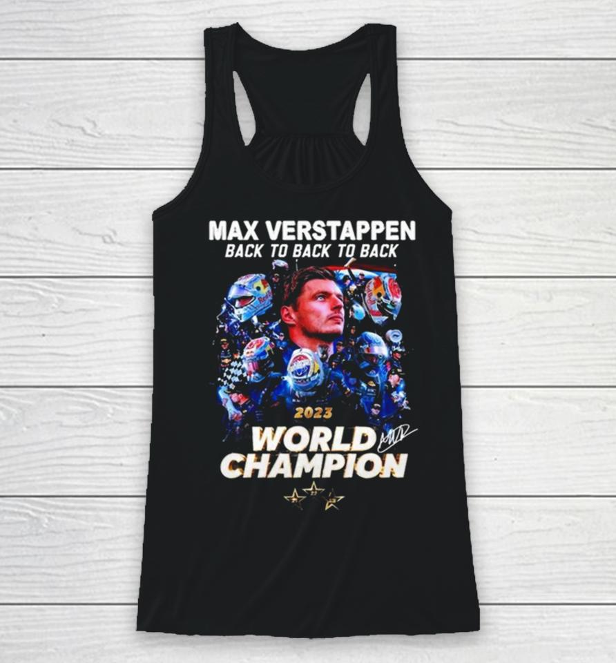 Max Verstappen Back To Back To Back 2023 World Champion Signature Racerback Tank