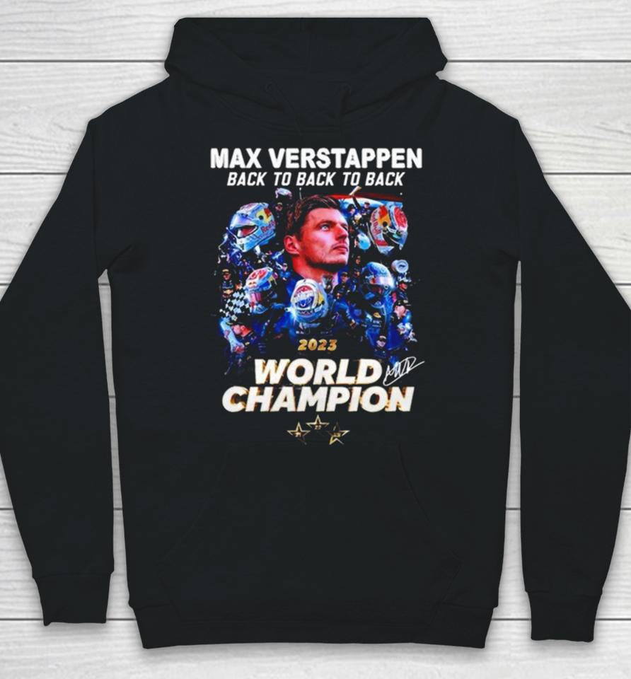 Max Verstappen Back To Back To Back 2023 World Champion Signature Hoodie