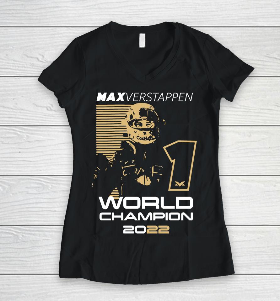 Max Verstappen World Champion 2022 Merch Women V-Neck T-Shirt