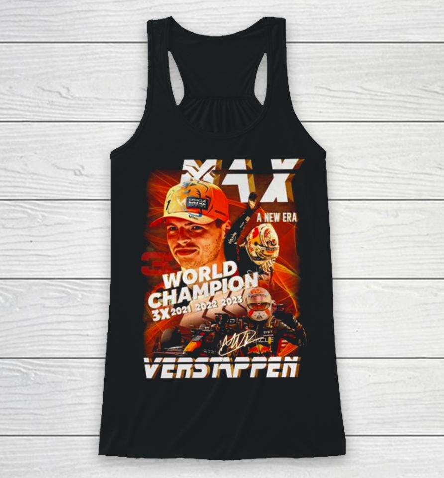 Max Verstappen World Champion A New Era 3X 2021 2023 Signature Racerback Tank