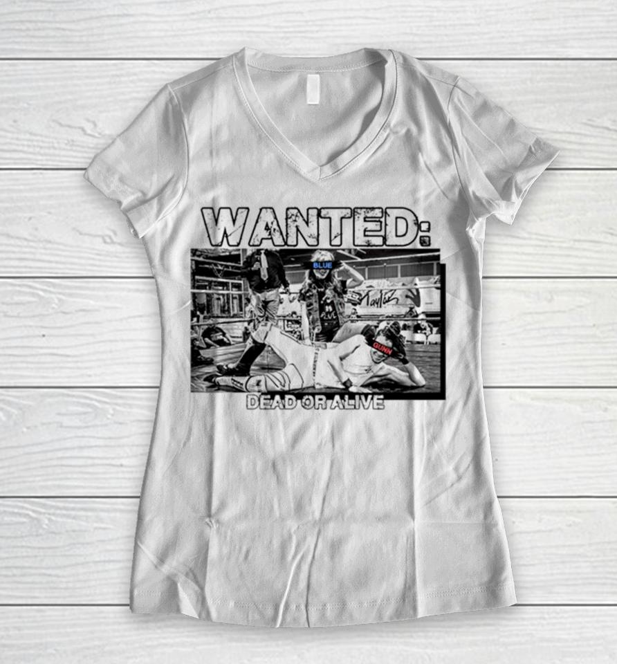 Maxximillian Wanted Dead Or Alive Women V-Neck T-Shirt
