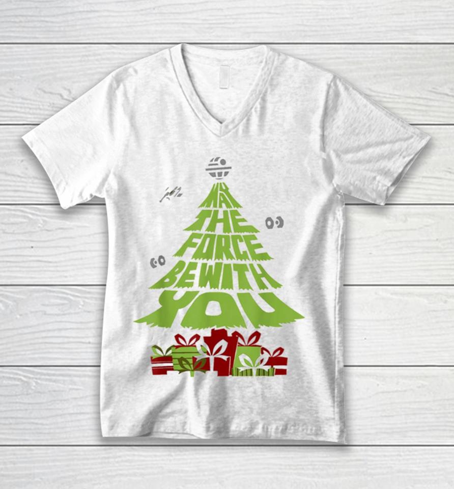 May The Force Be With You Christmas Tree Unisex V-Neck T-Shirt
