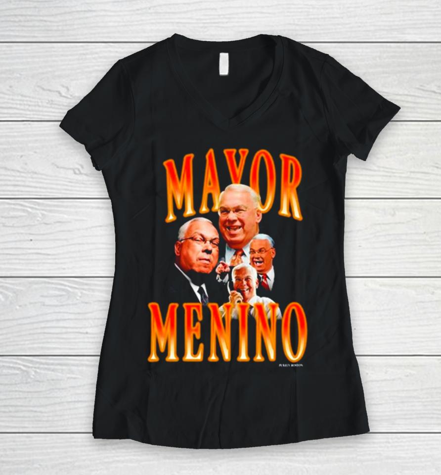 Mayor Menino Women V-Neck T-Shirt