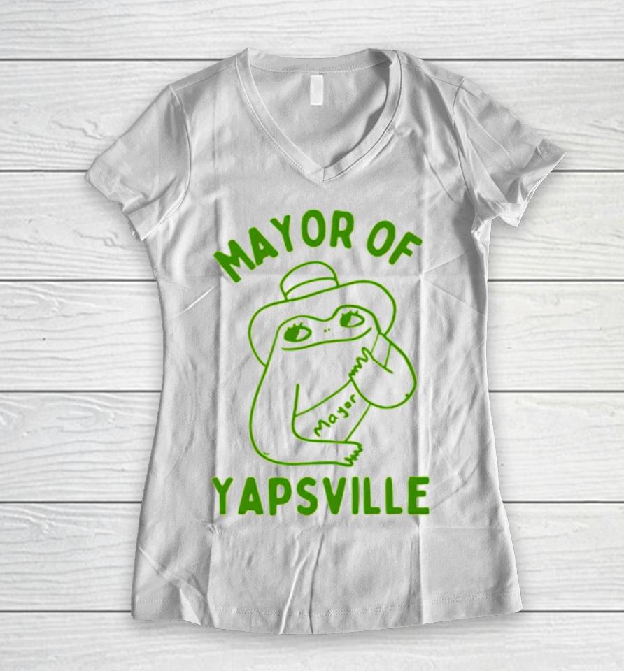 Mayor Of Yapville Women V-Neck T-Shirt