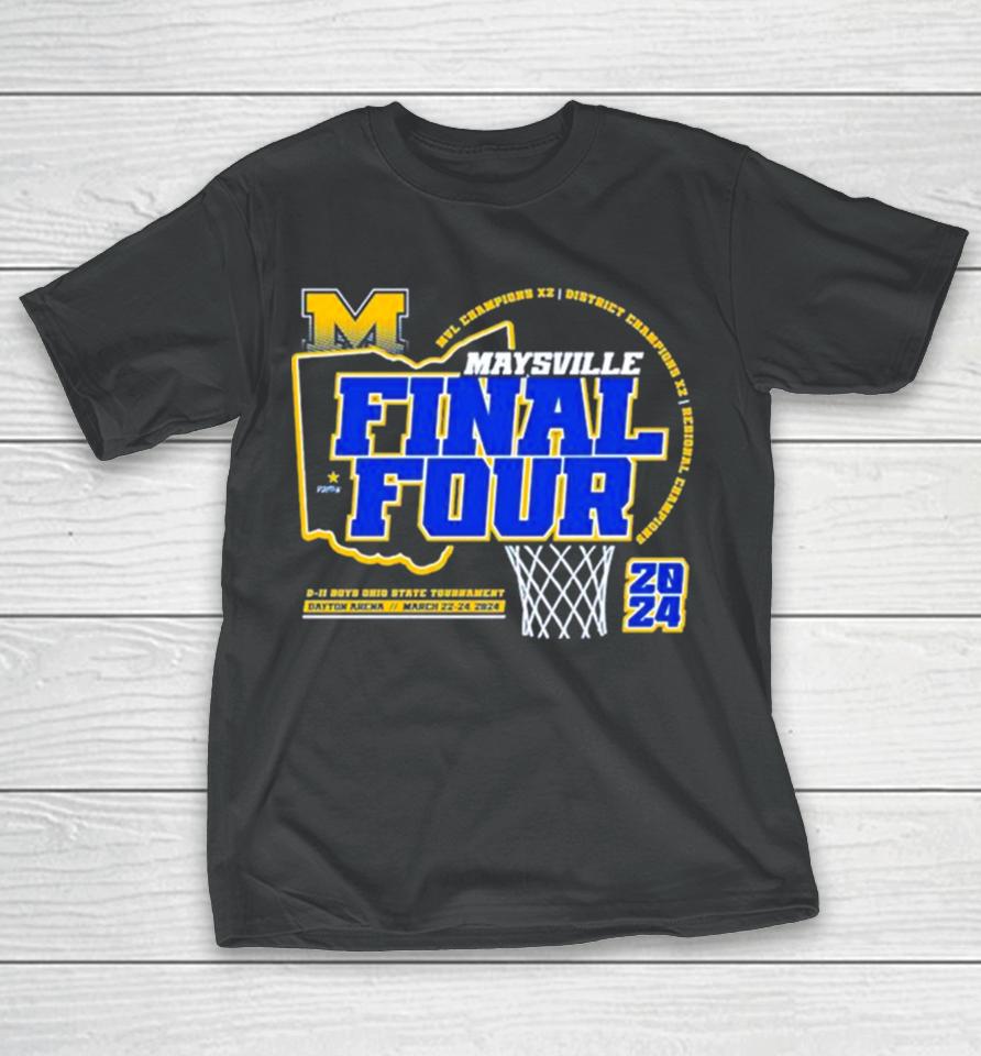 Maysville Panther 2024 Final Four D Ii Ohio Boys Basketball State Tournament Champions T-Shirt