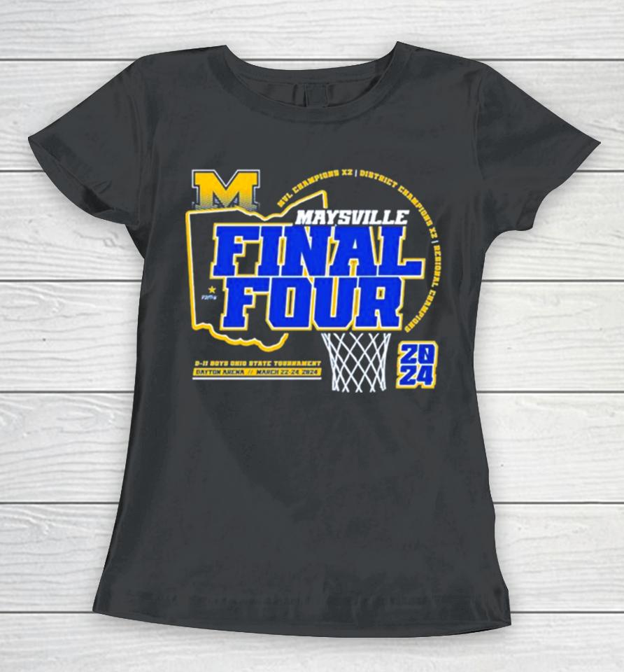 Maysville Panther 2024 Final Four D Ii Ohio Boys Basketball State Tournament Champions Women T-Shirt