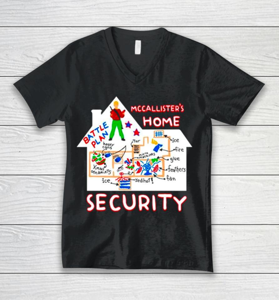 Mccallister’s Home Security Battle Plans Alone Christmas Unisex V-Neck T-Shirt