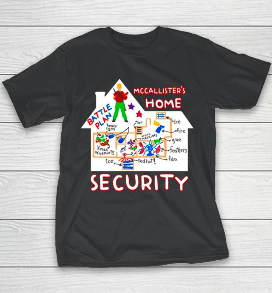 Mccallister’s Home Security Battle Plans Alone Christmas Youth T-Shirt