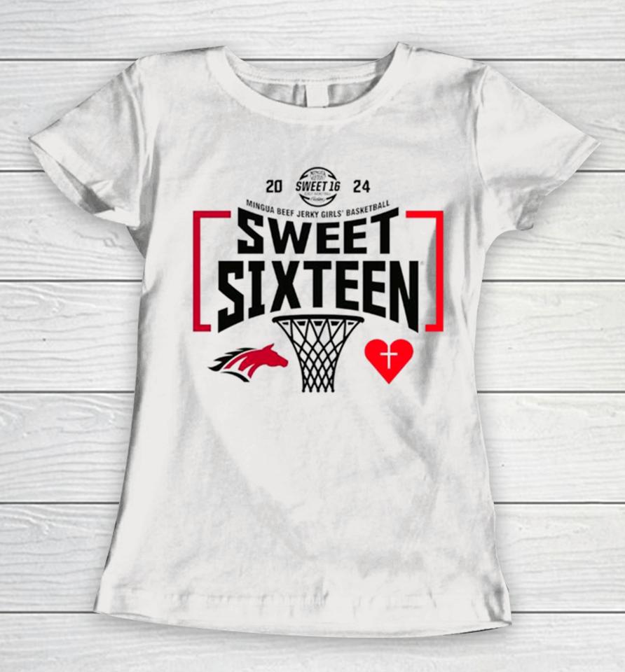 Mccracken County Vs Sacred Heart 2024 Mingua Beef Jerky Girls’ Basketball Sweet Sixteen State Tournament Women T-Shirt